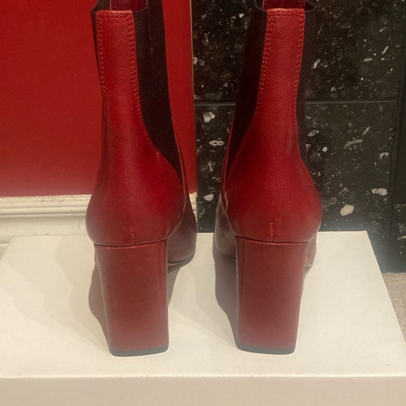 Vince Camuto Chelsea Ankle Boot in Dark Red Leather (New) - Picture 2 of 5